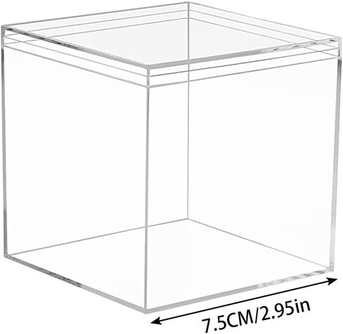 Eforcase Small Clear Plastic Storage Box, 5.9inch Square Candy Box with Lid, Mini Storage Container for Candy, Pill, Jewelry, Multipurpose in Saudi Arabia