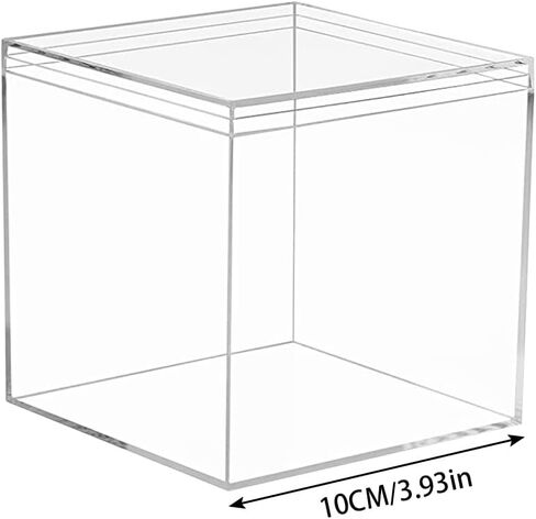 Eforcase Small Clear Plastic Storage Box, 5.9inch Square Candy Box with Lid, Mini Storage Container for Candy, Pill, Jewelry, Multipurpose in Saudi Arabia