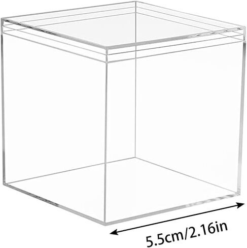 Eforcase Small Clear Plastic Storage Box, 5.9inch Square Candy Box with Lid, Mini Storage Container for Candy, Pill, Jewelry, Multipurpose in Saudi Arabia