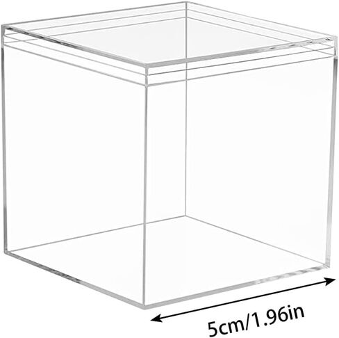 Eforcase Small Clear Plastic Storage Box, 5.9inch Square Candy Box with Lid, Mini Storage Container for Candy, Pill, Jewelry, Multipurpose in Saudi Arabia