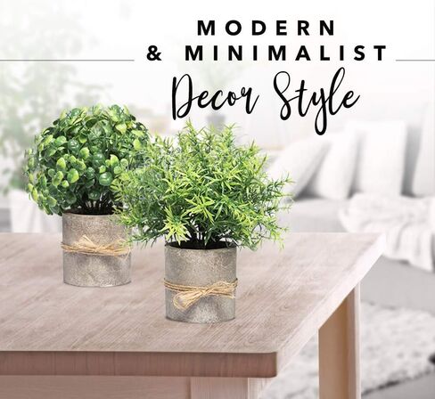 ديكور المزرعة للمنزل، ديكورات حمام المزرعة - ديكورات المزرعة الحديثة لحمام المزرعة أو طاولة المزرعة - مجموعة نبات الأوكالبتوس الريفية من 3 نباتات صناعية (أخضر) in Kuwait