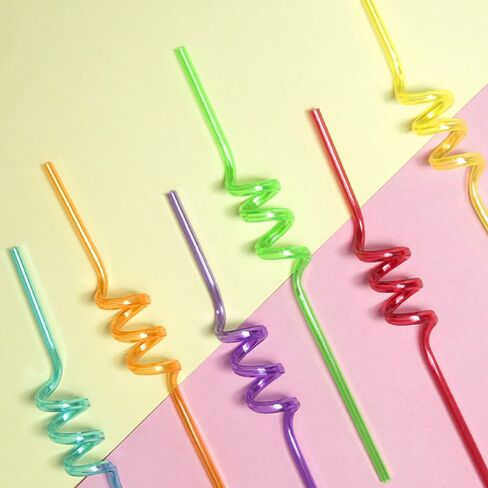 24pcs Party Favors Reusable Drinking Straws, Translucent, and Fun Party Decorations for Kids and Adults - for Party Favors,Birthday Party Supplies, with Cleaning Brushes in Saudi Arabia