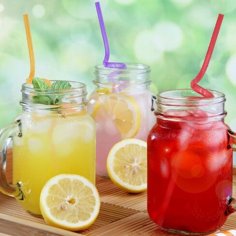 24pcs Party Favors Reusable Drinking Straws, Translucent, and Fun Party Decorations for Kids and Adults - for Party Favors,Birthday Party Supplies, with Cleaning Brushes in Saudi Arabia