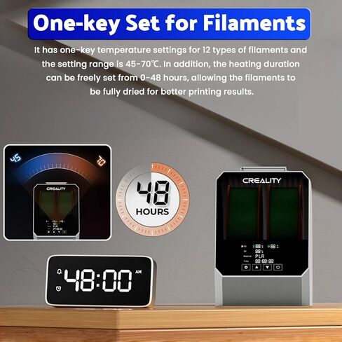 Creality Official Space Pi Filament Dryer, 3D Printer Filament Dryer Box with 3.7" Touchscreen and PTC 360° Heating, One-Key Setting for 1.75/2.85mm PLA PETG ABS TPU Nylon (Single Roll) in Saudi Arabia