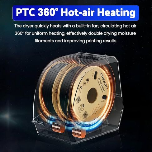 Creality Official Space Pi Filament Dryer, 3D Printer Filament Dryer Box with 3.7" Touchscreen and PTC 360° Heating, One-Key Setting for 1.75/2.85mm PLA PETG ABS TPU Nylon (Single Roll) in Saudi Arabia