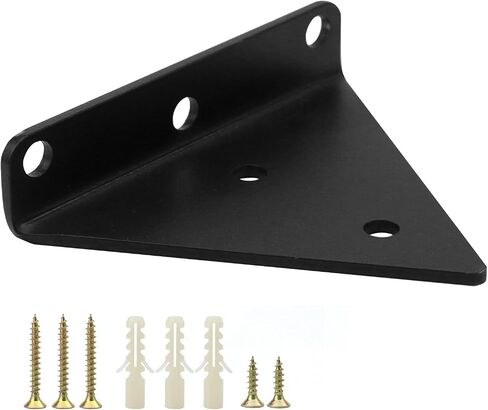 Dnyta 4pcs 3 Inch Black Triangle Shelf Brackets Small Shelf Brackets Floating Shelf Bracket for Kitchen, Bathroom, Yard, Garage Wall Mounted in Saudi Arabia