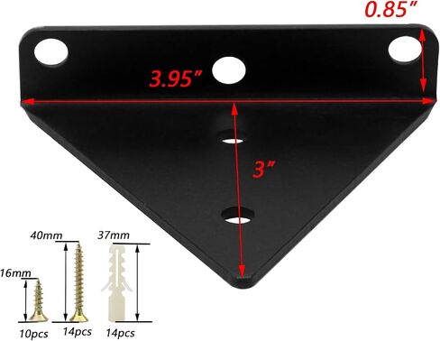 Dnyta 4pcs 3 Inch Black Triangle Shelf Brackets Small Shelf Brackets Floating Shelf Bracket for Kitchen, Bathroom, Yard, Garage Wall Mounted in Saudi Arabia