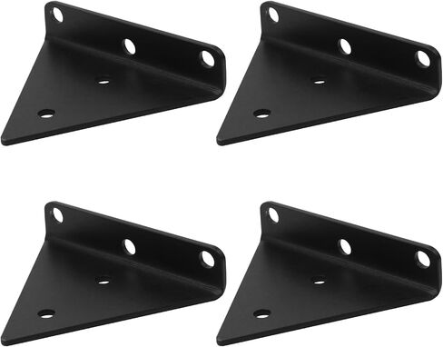 Dnyta 4pcs 3 Inch Black Triangle Shelf Brackets Small Shelf Brackets Floating Shelf Bracket for Kitchen, Bathroom, Yard, Garage Wall Mounted in Saudi Arabia