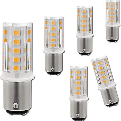 12V BA15D LED Bulb 1076 1142 1176 S8 3W 300Lm 2700K Warm White,DC Bayonet Double Contact Base, AC10-18Volt & DC10-30 Volts, Interior RV Camper Marine Boat Trailer Lights-6 Pack in Saudi Arabia