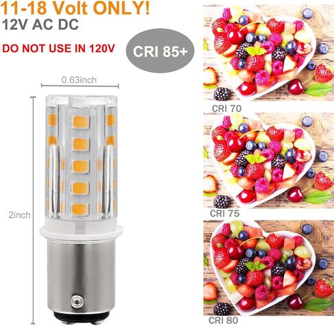 12V BA15D LED Bulb 1076 1142 1176 S8 3W 300Lm 2700K Warm White,DC Bayonet Double Contact Base, AC10-18Volt & DC10-30 Volts, Interior RV Camper Marine Boat Trailer Lights-6 Pack in Saudi Arabia