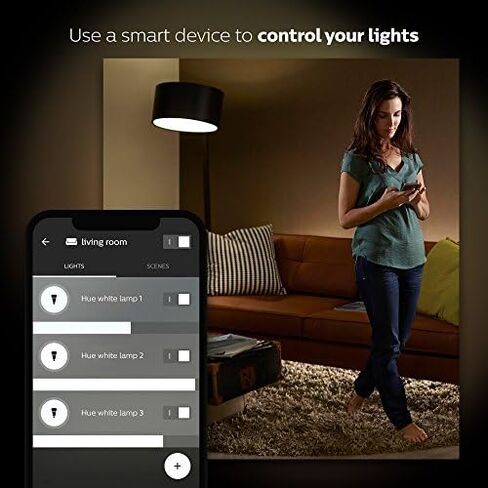 فيليبس هيو وايت أمبيانس 2-حزمة A19 60W مكافئة لمبات الإضاءة الذكية LED القابلة للتعتيم، 2 لمبات ذكية، تعمل مع Alexa وApple Homekit وGoogle Assistant، (سكان كاليفورنيا) in Saudi Arabia