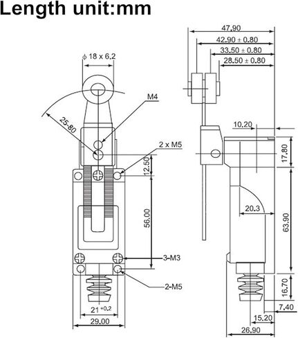 2 قطعة ME-8108 قابل للتعديل الأسطوانة رافعة الذراع اردوينو الحد التبديل NC-NO CNC مطحنة راوتر in Saudi Arabia