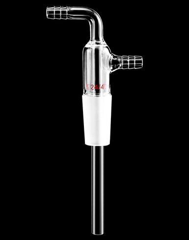 QWORK Glass Vacuum Cold Trap Bubbler with 3/8" Serrated Hose, 24/40 Inner Adapter Borosilicate Glass Thick Wall Adapter with Extended 3" Long Tube for Distillation Apparatus Chemistry Lab in Saudi Arabia