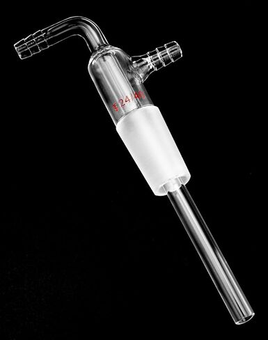 QWORK Glass Vacuum Cold Trap Bubbler with 3/8" Serrated Hose, 24/40 Inner Adapter Borosilicate Glass Thick Wall Adapter with Extended 3" Long Tube for Distillation Apparatus Chemistry Lab in Saudi Arabia