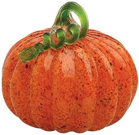 Boston International Gallery Glass Pumpkin Collectible Figurine, 7", Orange in Saudi Arabia