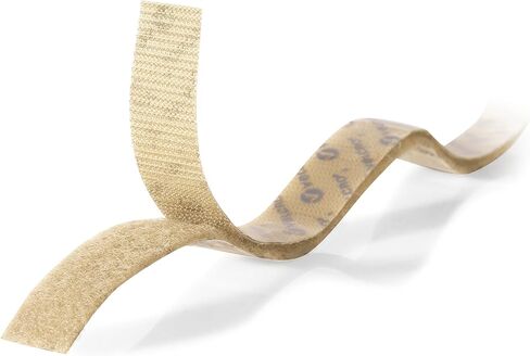 مشابك تثبيت وحلقة خلفية لاصقة من العلامة التجارية VELCRO | الأغراض العامة التقشير والعصا | مثالي للمنزل أو المكتب | شريط 18 بوصة × 3/4 بوصة | بيج، 18 بوصة × 3/4 in Kuwait