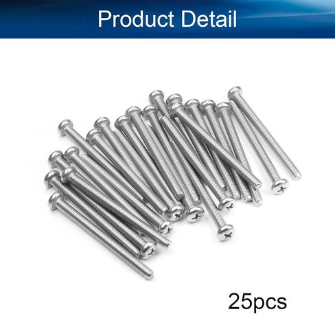 Yinpecly 25Pcs M5 x 60mm Machine Screws Pan Phillips Cross Head Screw 304 Stainless Steel Fasteners Bolts Silver Gray in Saudi Arabia