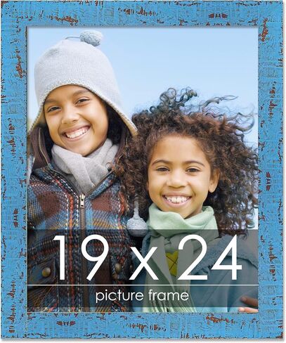 Poster Palooza 19x24 Frame Black Solid Wood Picture Frame | 0.75 Inch Moulding Width | Includes UV Acrylic Plexiglass, Foam Board Backing & Hanging Hardware in Kuwait