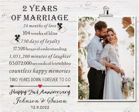 SUNBMO 60th Anniversary Picture Frame, 60th Wedding Anniversary Present for Parents, Diamond Anniversary Decorations for Mom and Dad, 60th Anniversary Wedding Gifts for Husband Wife in Kuwait