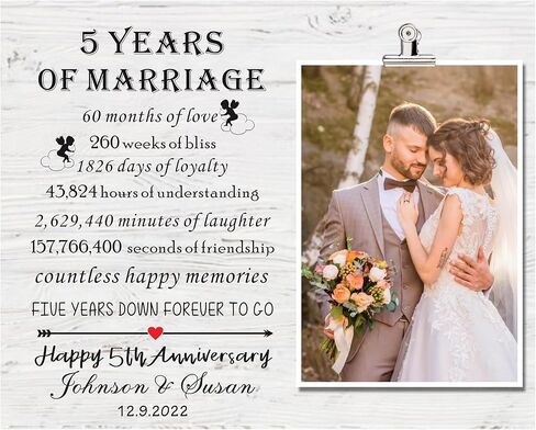 SUNBMO 60th Anniversary Picture Frame, 60th Wedding Anniversary Present for Parents, Diamond Anniversary Decorations for Mom and Dad, 60th Anniversary Wedding Gifts for Husband Wife in Kuwait