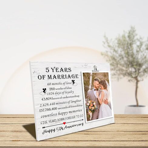 SUNBMO 60th Anniversary Picture Frame, 60th Wedding Anniversary Present for Parents, Diamond Anniversary Decorations for Mom and Dad, 60th Anniversary Wedding Gifts for Husband Wife in Kuwait