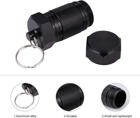 3pcs Mini Pill Fob Titanium Pill Holder with Keychain Waterproof Pill Case for Emergency Aspirin Nitroglycerin in Saudi Arabia