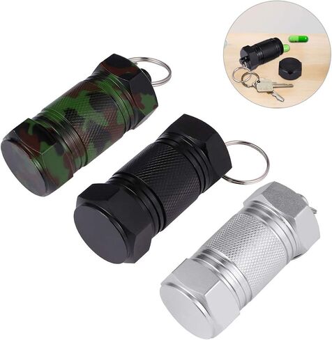 3pcs Mini Pill Fob Titanium Pill Holder with Keychain Waterproof Pill Case for Emergency Aspirin Nitroglycerin in Saudi Arabia