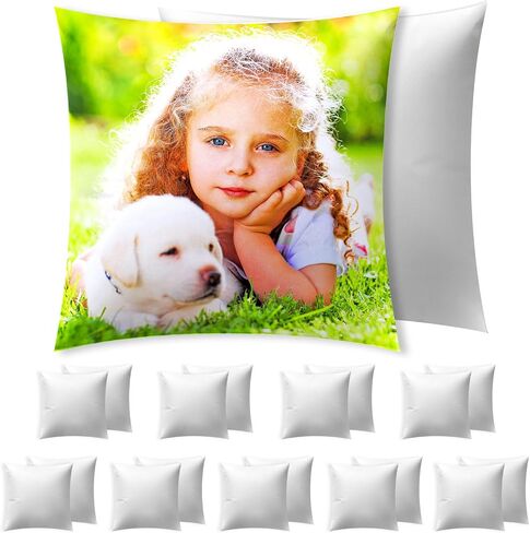 Beclumas10 Pack 15.7"x15.7" Sublimation Blanks Pillow Cases, Cushion Covers Blanks, Pillow Covers for Heat Transfer, DIY Custom Picture Pillow Covers with Invisible Zip (White) in Saudi Arabia