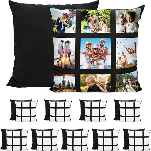 Beclumas10 Pack 15.7"x15.7" Sublimation Blanks Pillow Cases, Cushion Covers Blanks, Pillow Covers for Heat Transfer, DIY Custom Picture Pillow Covers with Invisible Zip (White) in Saudi Arabia