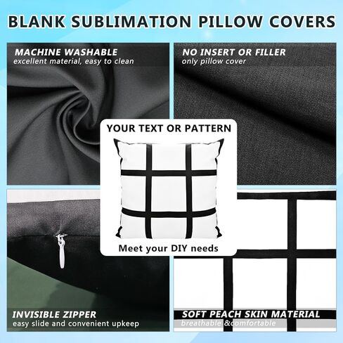 Beclumas10 Pack 15.7"x15.7" Sublimation Blanks Pillow Cases, Cushion Covers Blanks, Pillow Covers for Heat Transfer, DIY Custom Picture Pillow Covers with Invisible Zip (White) in Saudi Arabia