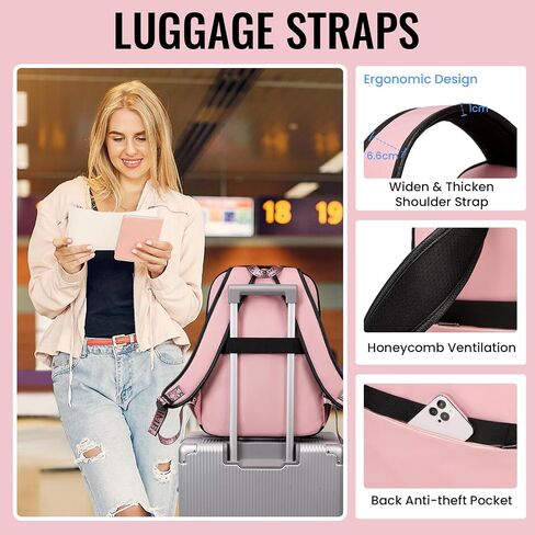 MOONBABY Girls Backpack School Bookbag for Teens Large Capacity Aesthetics Bags for Middle High School, Pink in Saudi Arabia