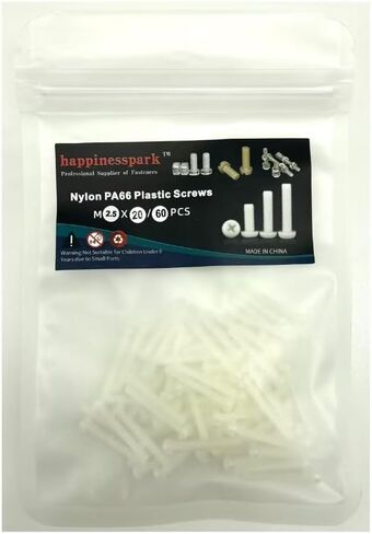 نايلون PA66 البلاستيك الأبيض اللون متري فيليبس عموم رئيس مسامير M2.5X10 60PCS in Kuwait