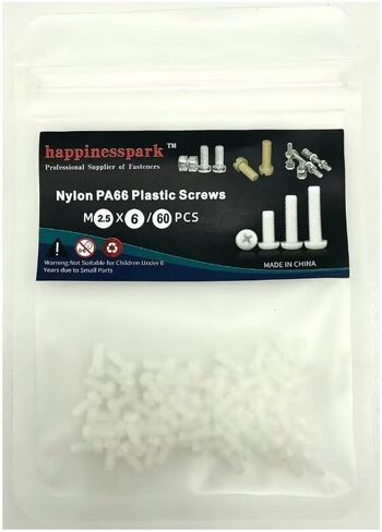 نايلون PA66 البلاستيك الأبيض اللون متري فيليبس عموم رئيس مسامير M2.5X10 60PCS in Kuwait