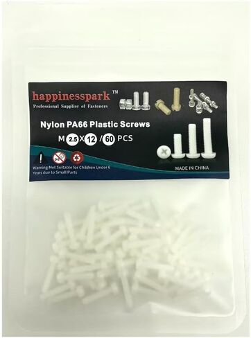 نايلون PA66 البلاستيك الأبيض اللون متري فيليبس عموم رئيس مسامير M2.5X10 60PCS in Kuwait