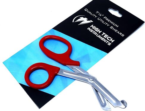 PARAMEDIC UTILITY RED BANDAGE FIRST AID TRAUMA EMT EMS SHEARS SCISSORS 7.25 INCH STAINLESS STEEL ( HTI BRAND) in Saudi Arabia