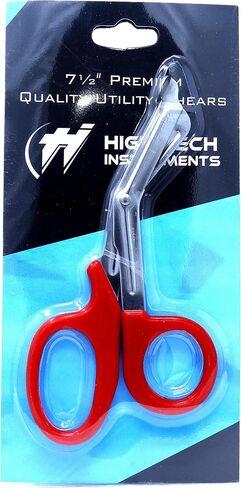 PARAMEDIC UTILITY RED BANDAGE FIRST AID TRAUMA EMT EMS SHEARS SCISSORS 7.25 INCH STAINLESS STEEL ( HTI BRAND) in Saudi Arabia
