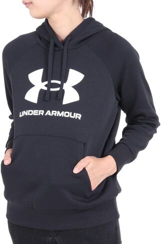 Under Armour Women's Plus Size Rival Fleece Big Logo Hoodie, (001) Black / / White, 1X in Kuwait
