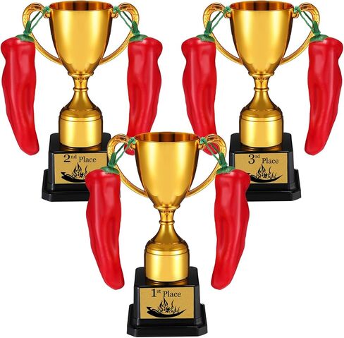 3 قطع من جوائز تشيلي كوك أوف، جوائز ذهبية مكسيكية، جوائز ديكورات الفلفل الحار، جوائز كأس الفلفل السائبة، هدايا خبز الطبخ لأحداث طهي الفلفل الحار المتاحة، المركز الأول، المركز الثاني، المركز الثالث in Kuwait