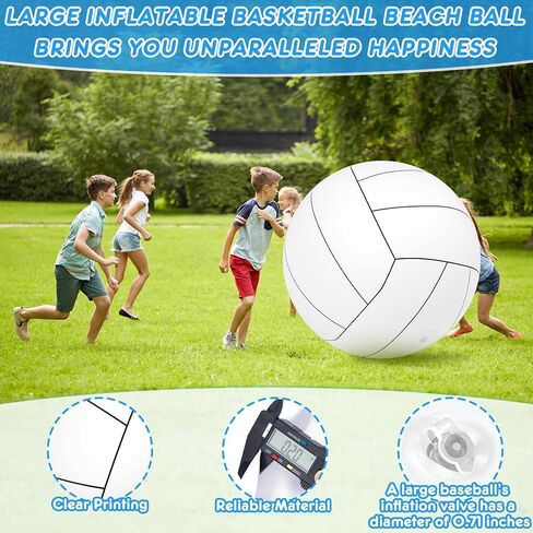 Meooeck 2 Pcs Giant Inflatable Beach Balls 40 Inch Large Baseball PVC Blow up Float Toys for Summer Beach Swimming Pool Party Favor Outdoor Activity Games in Kuwait