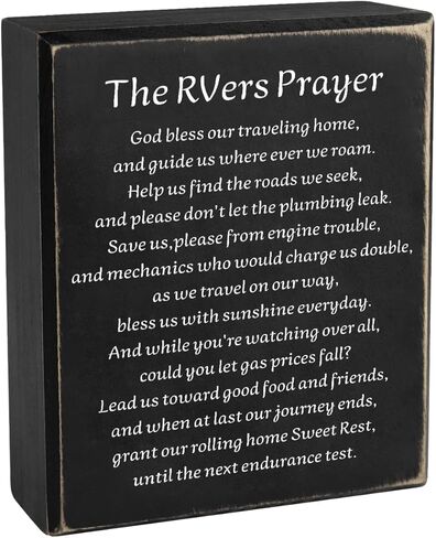 ديكور التخييم، لافتة تخييم مضحكة ريفية، علامة RVers للصلاة الخشبية، علامة ديكور المنزل RV، ديكورات العربة للداخل، هدايا التخييم 5 بوصة × 6 بوصة in Kuwait