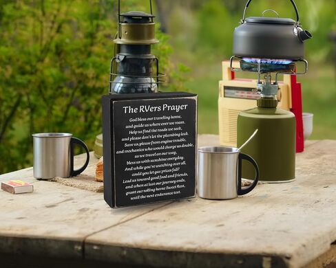 ديكور التخييم، لافتة تخييم مضحكة ريفية، علامة RVers للصلاة الخشبية، علامة ديكور المنزل RV، ديكورات العربة للداخل، هدايا التخييم 5 بوصة × 6 بوصة in Kuwait