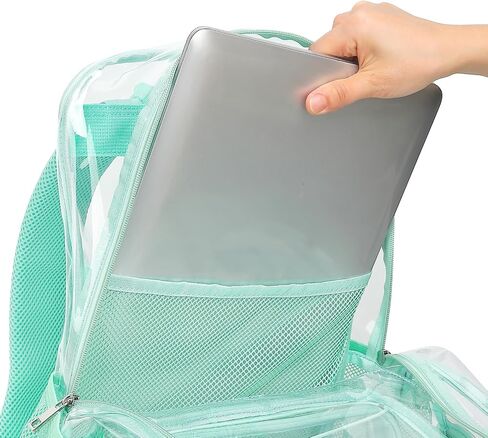 Clear School Backpack for Girls Women, Kids Teens Heavy Duty See Through College Bookbag Transparent School Bag (Mint Green) in Saudi Arabia