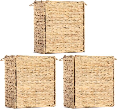 AppliaFit Wicker Trash Can - Fits Grocery Shopping Bags - Waste Basket for Reusing Grocery Shopping Bags (3-Pack) in Saudi Arabia