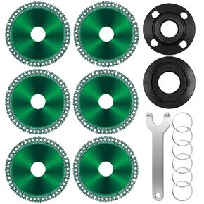 Indestructible Disc for Grinder, 4 Inch Upgrade Indestructible Disc 2.0 with Angle Grinder Wrench Metal Lock Nut 6+3Packs Saw Blade Diamond Cutting Wheels Composite Multifunctional Cutting Saw Blade