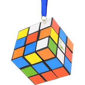 Christmas Ornaments Tree Buddees Colored Cube Puzzle with Blue String