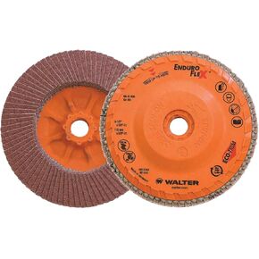 Walter 06B456 4-1/2x5/8-11 Enduro-Flex Spin-On Flap Discs with Eco-Trim Backing 60 Grit Type 27S, 10 pack