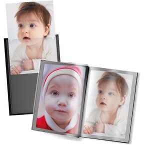 Performore Photo Book Album - 2 Packs of 4x6 Photo Albums - Small Photo Album Binder, Customizable Front Cover, Baby Photo Albums with 24 Photo Pockets, Holds 48 Pictures (Black)