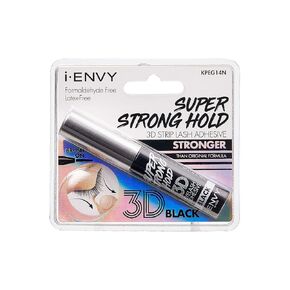i-Envy by KISS Super Strong Hold Eyelash Adhesive Waterproof, Long-Lasting Strip Lash Glue, Natural-Looking Allergy & Latex Free with Brush Applicator (Black, 2 Pack)
