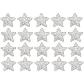 PRETYZOOM 100Pcs Glitter Star Cloth Patches Embroidered Appliques Decorative Iron On Patches for Clothing Bags Backpacks Jackets (Golden)