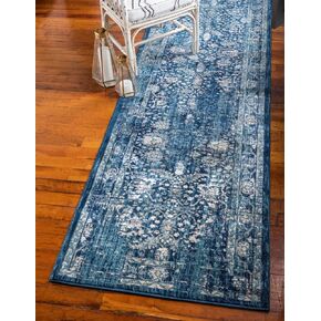 Unique Loom Oslo Collection Area Rug - Osterbro (7' 1" x 10' Rectangle, Navy Blue/ Beige)